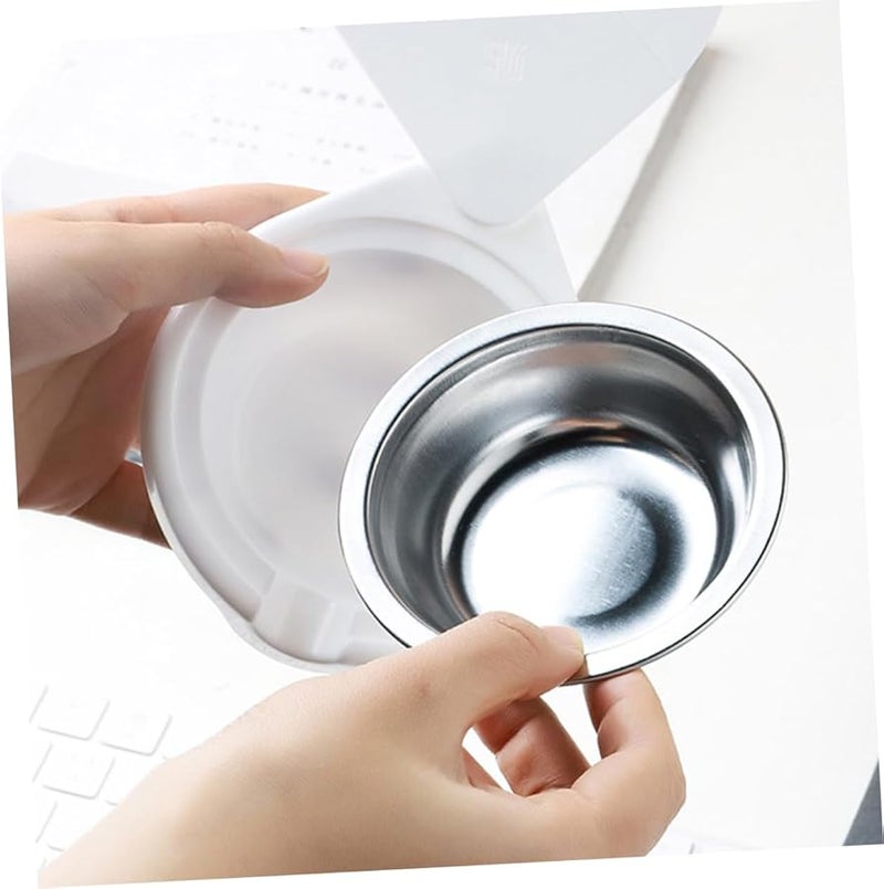 Hidden Windproof Rotating Ashtray Stainless Steel Under Desk Tray White - Image 4